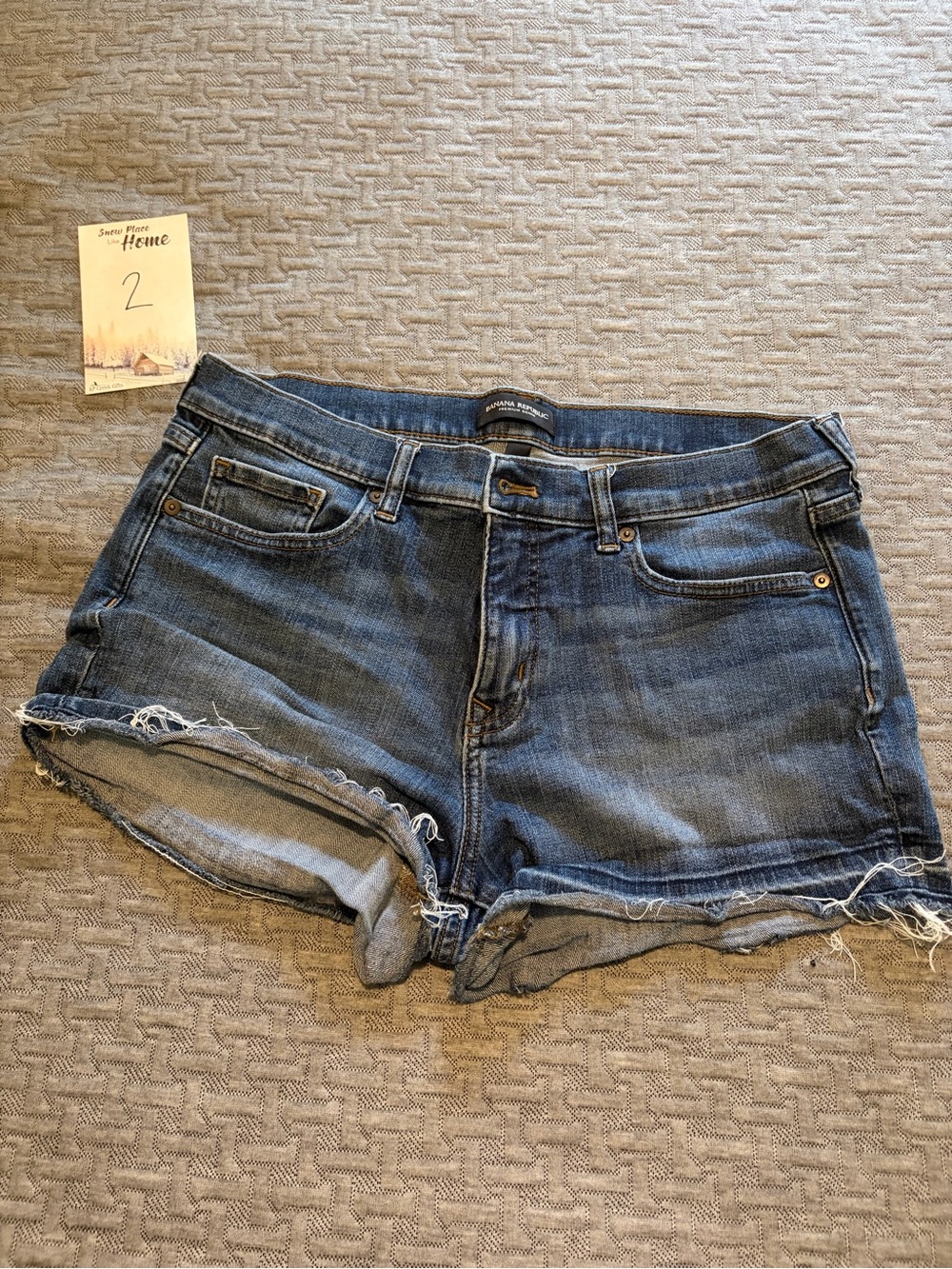 Banana Republic Distressed Dark Blue Denim Cutoff Shorts